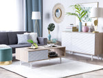 Couchtisch heller Holzfarbton / weiss rechteckig 60 x 120 cm SWANSEA