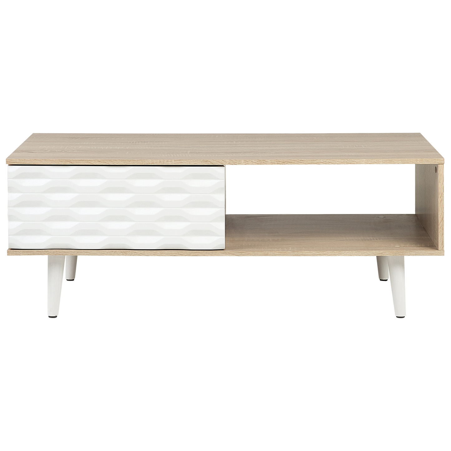 Couchtisch heller Holzfarbton / weiss rechteckig 60 x 120 cm SWANSEA
