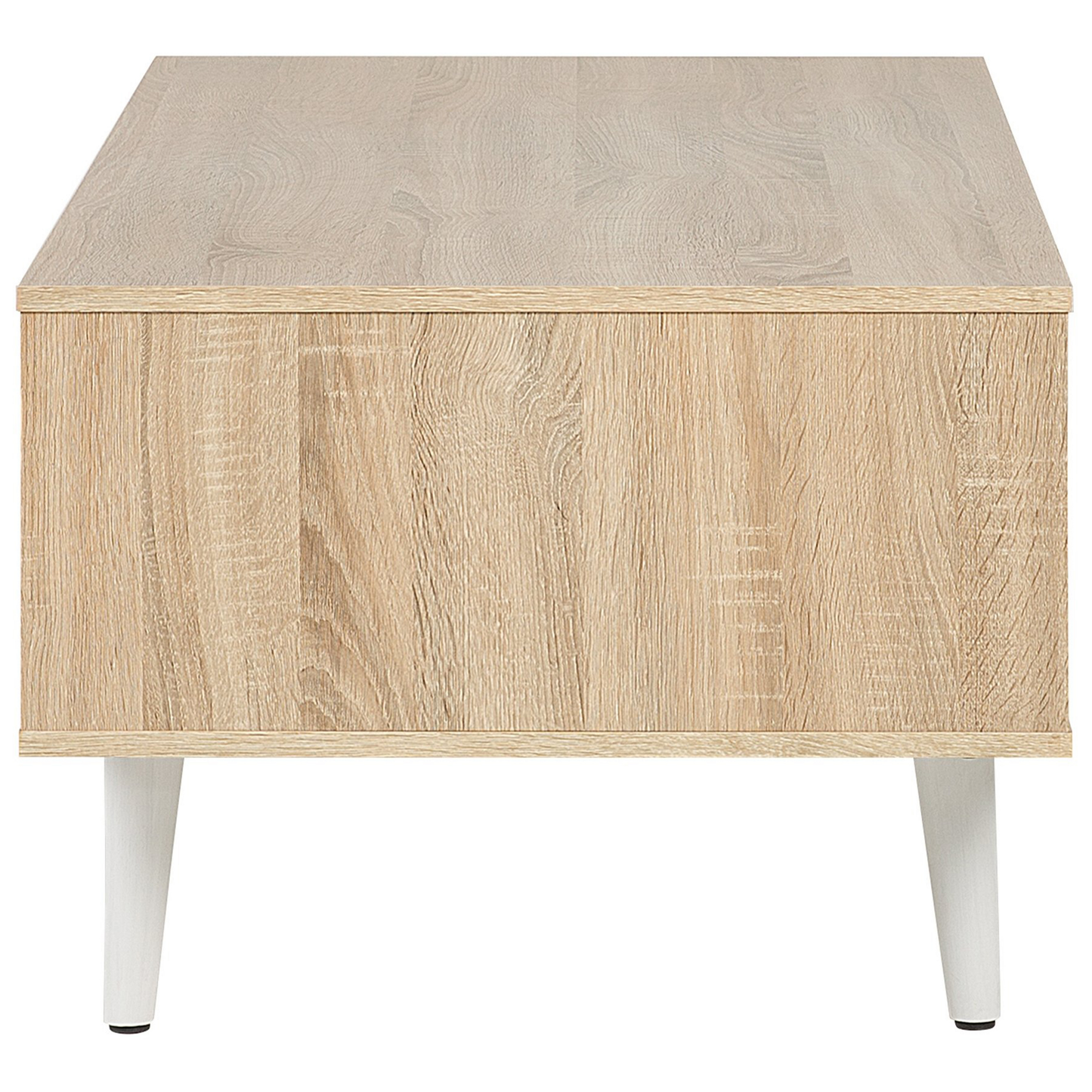 Couchtisch heller Holzfarbton / weiss rechteckig 60 x 120 cm SWANSEA