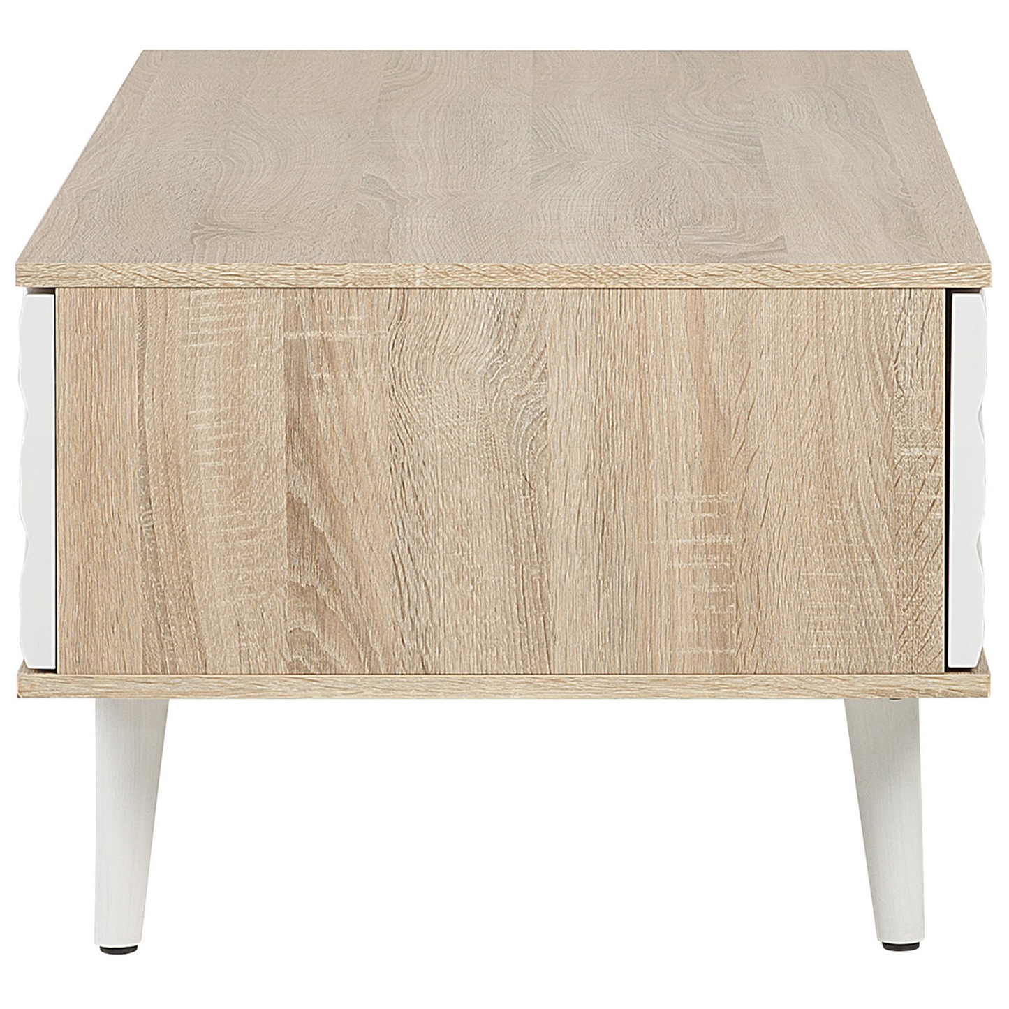 Couchtisch heller Holzfarbton / weiss rechteckig 60 x 120 cm SWANSEA