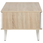 Couchtisch heller Holzfarbton / weiss rechteckig 60 x 120 cm SWANSEA
