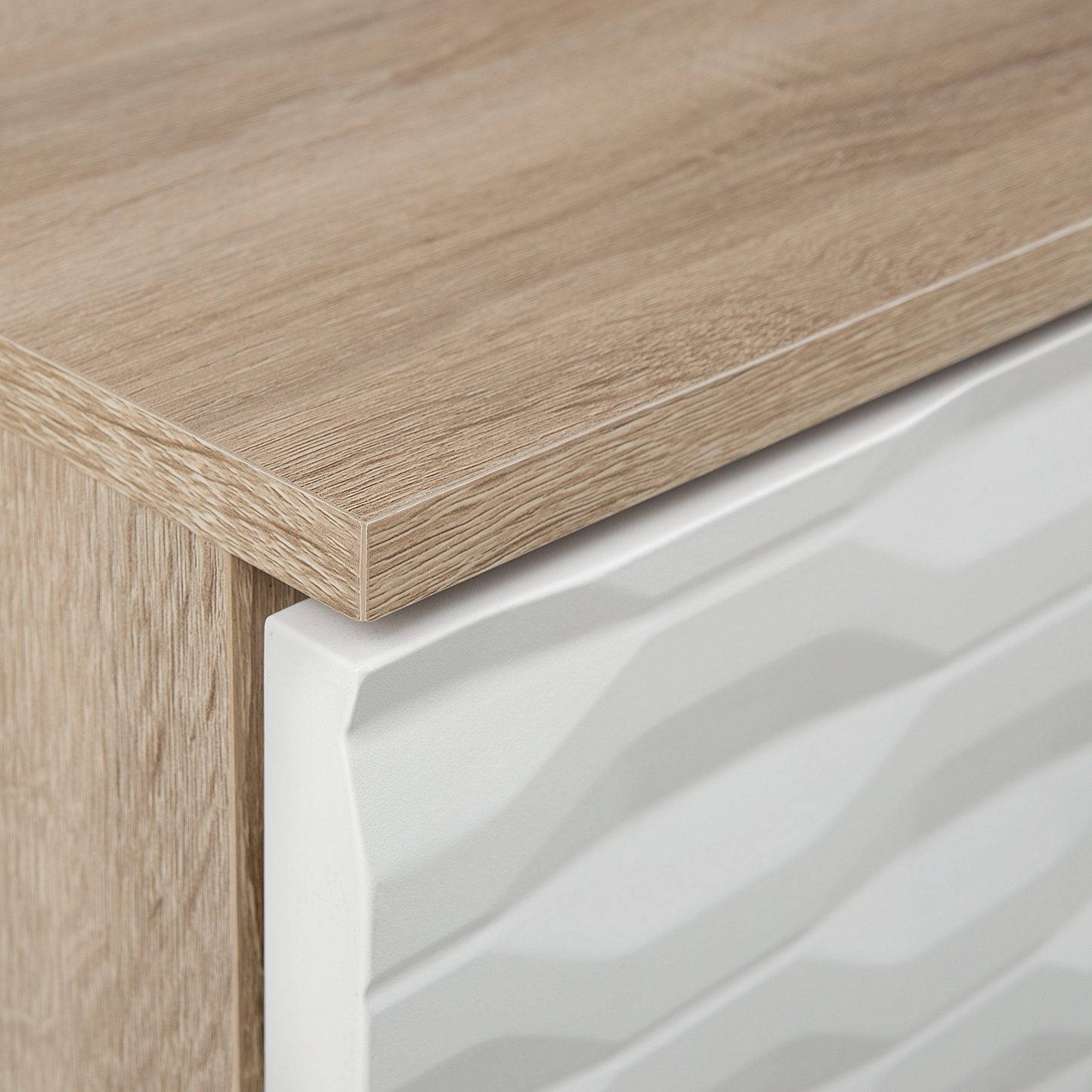 Couchtisch heller Holzfarbton / weiss rechteckig 60 x 120 cm SWANSEA