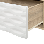 Couchtisch heller Holzfarbton / weiss rechteckig 60 x 120 cm SWANSEA