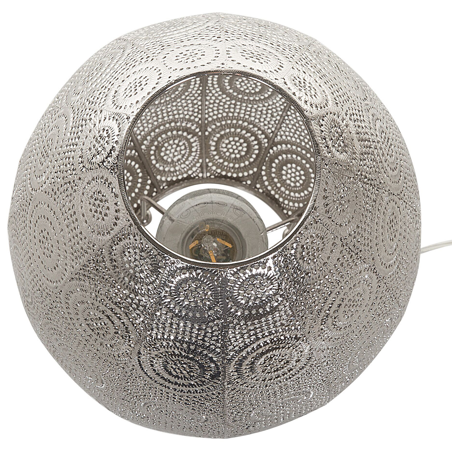 Tischlampe Nickel 30 cm Laternenform MARINGA