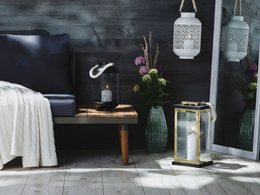 Laterne BORNEO Metall 41 cm Messing