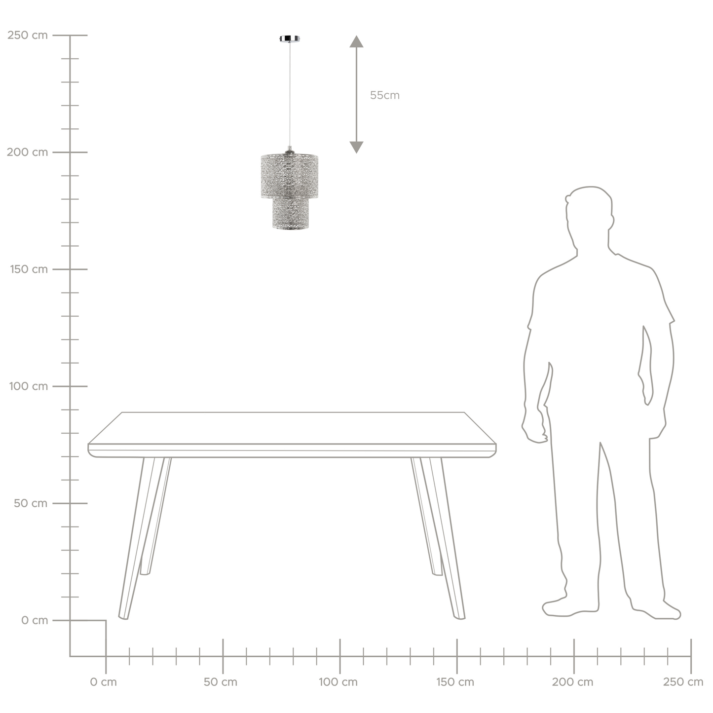 Hängelampe Nickel Trommelform OSUN
