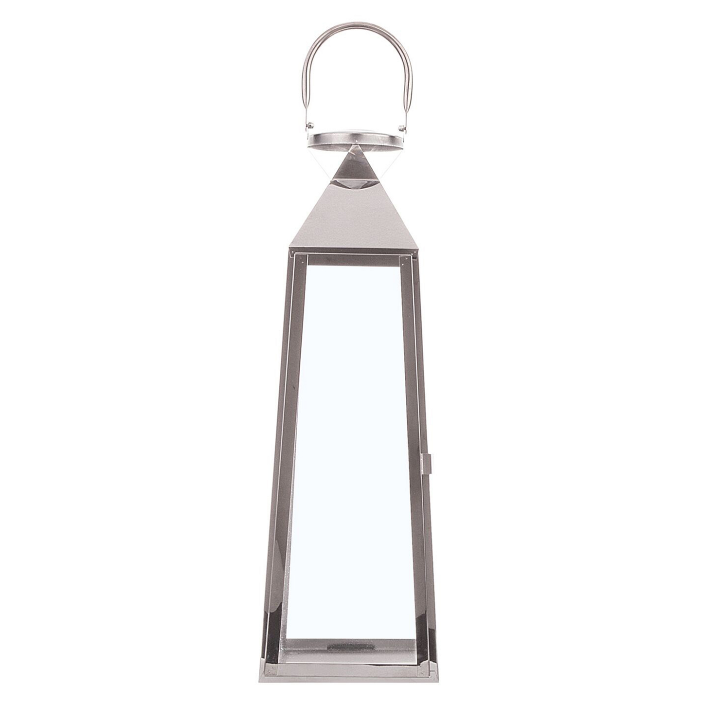 Laterne Edelstahl silber 42 cm mit Tragegriff CRETE
