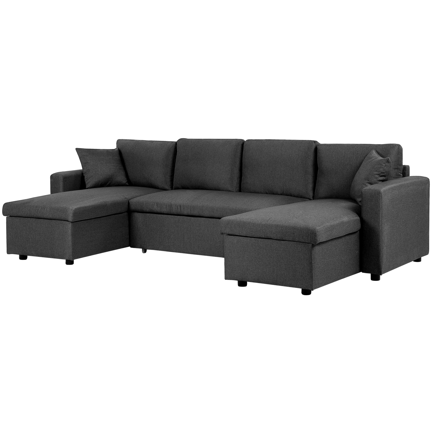 Schlafsofa 5-Sitzer Polsterbezug dunkelgrau SOMMEN