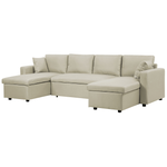 Schlafsofa 5-Sitzer Polsterbezug beige SOMMEN