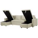 Schlafsofa 5-Sitzer Polsterbezug beige SOMMEN