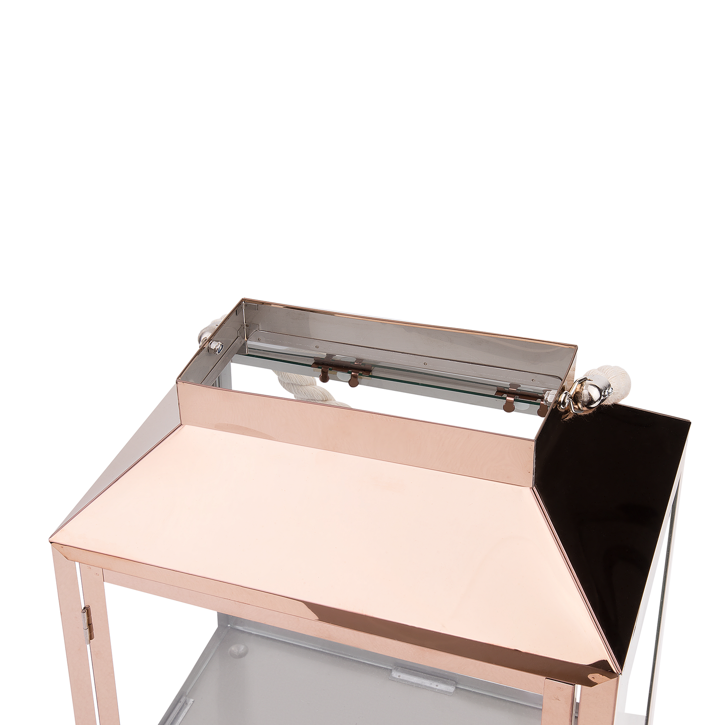 Laterne Edelstahl kupfer 33 cm mit Tragegriff KASOS