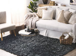 Teppich Leder schwarz 160 x 230 cm Shaggy MUT