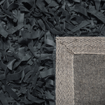 Teppich Leder schwarz 160 x 230 cm Shaggy MUT