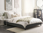 Bett mit Lattenrost Stoff ROANNE 180 x 200 cm Grau
