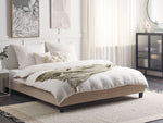 Bett mit Lattenrost Stoff ROANNE 180 x 200 cm Beige