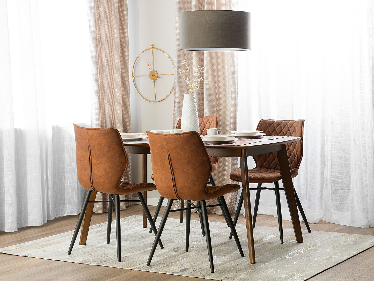 Esszimmerstuhl 2er Set LISLE Goldbraun