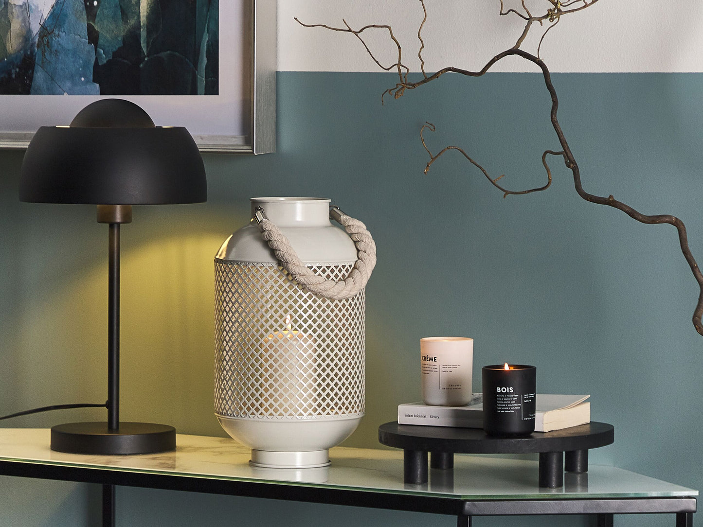 Laterne weiss matt 34 cm CORON