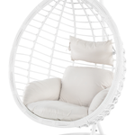 Hängesessel mit Gestell FANO Polyrattan Weiss