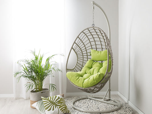 Hängesessel mit Gestell ARPINO Polyrattan Beige