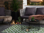 Outdoor Teppich grün 120 x 180 cm marokkanisches Muster zweiseitig Kurzflor PUNE