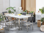 Gartenstuhl 6er Set GROSSETO Edelstahl Grau