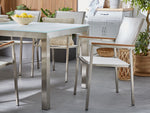 Gartenstuhl 6er Set GROSSETO Edelstahl Weiss