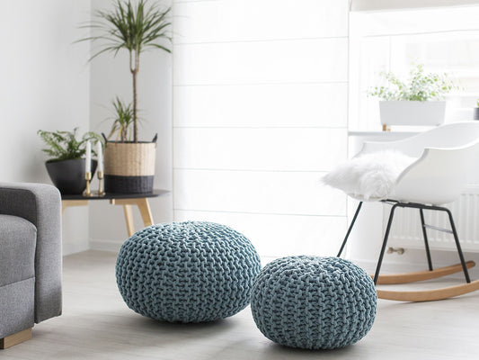 Pouf hellblau ⌀ 50 cm CONRAD