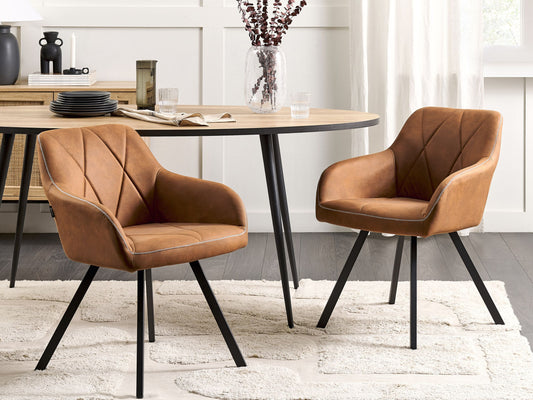 Esszimmerstuhl 2er Set MONEE Goldbraun