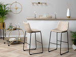Set mit 2 Barstühlen FRANKS Beige