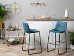 Set mit 2 Barstühlen FRANKS Seeblau