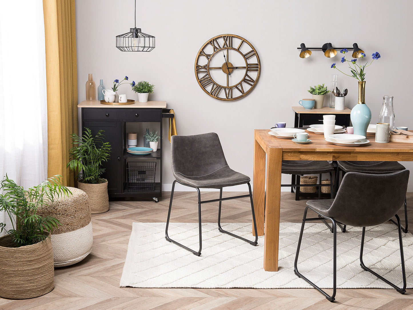 Esszimmerstuhl 2er Set BATAVIA Dunkelgrau