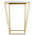 Beistelltisch 2er Set Glas / Metall Spiegeleffekt gold achteckig SIERRA