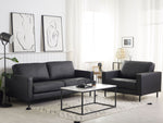 Sofa Set Leder schwarz 4-Sitzer SAVALEN