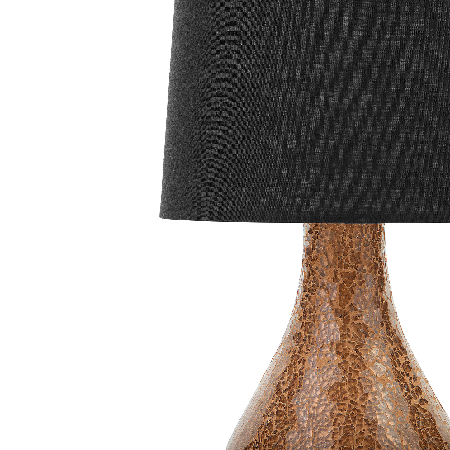 Tischlampe schwarz / kupfer 47 cm rund ABRAMS