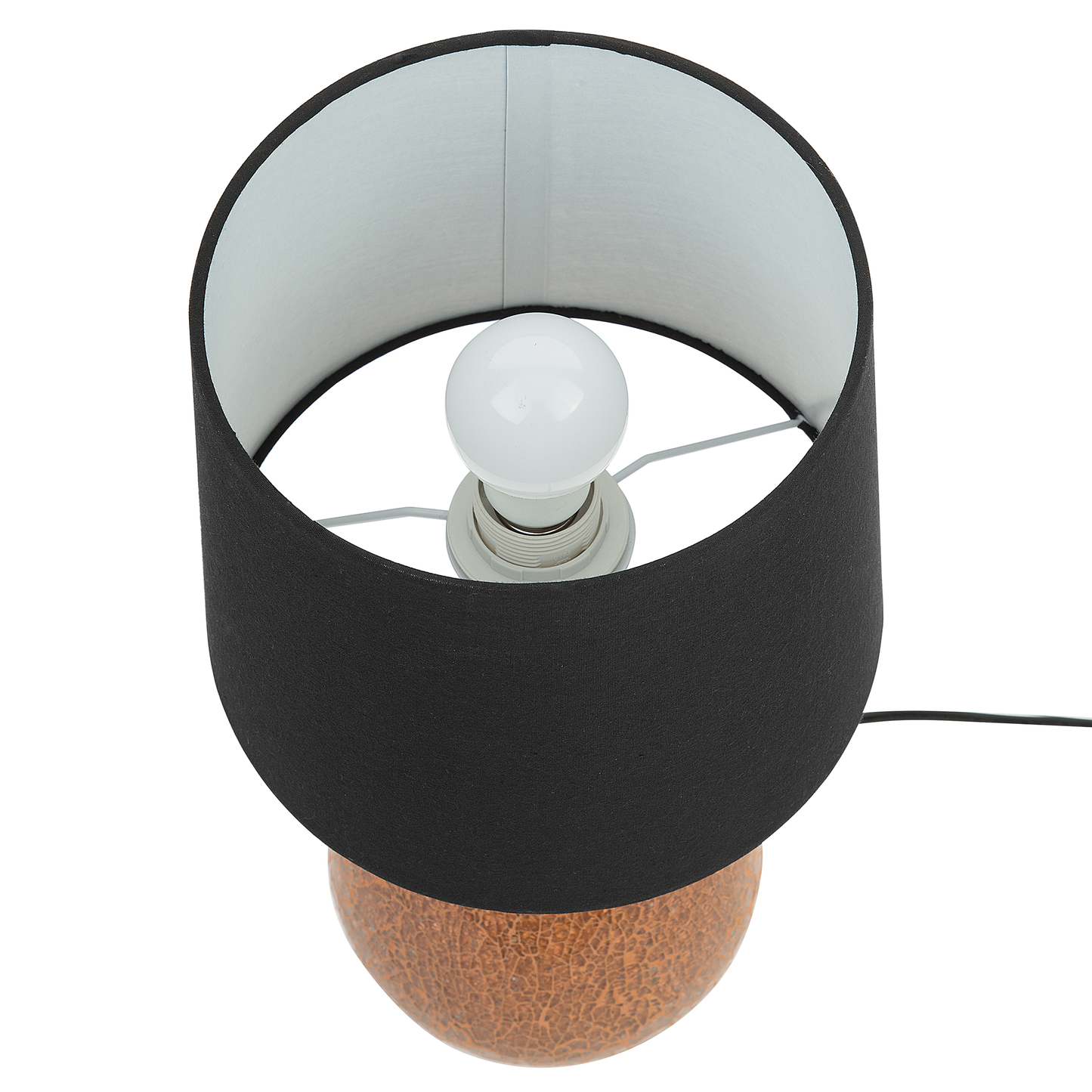 Tischlampe schwarz / kupfer 47 cm rund ABRAMS