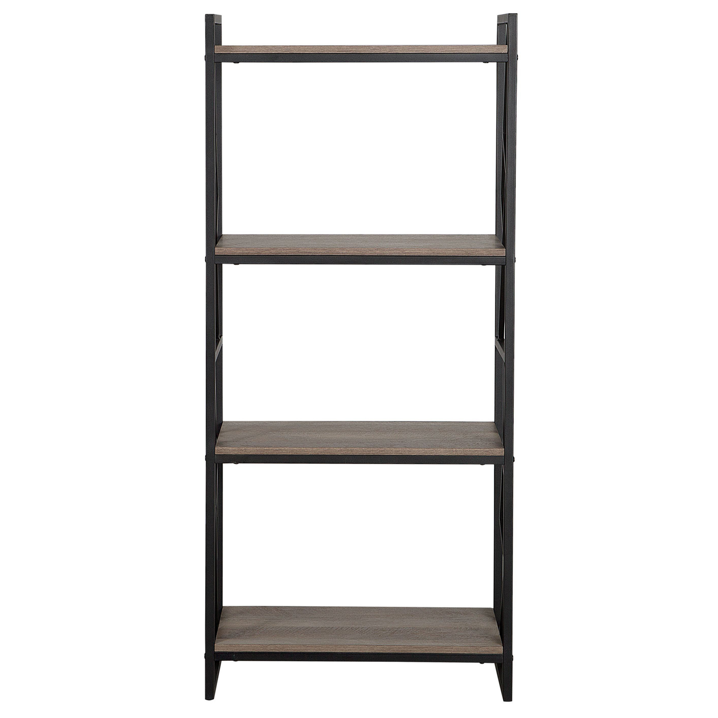 Bücherregal mit 4 Fächern FORRES 143 cm Braun / Schwarz