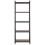Bücherregal mit 5 Fächern FORRES 184 cm Braun / Schwarz