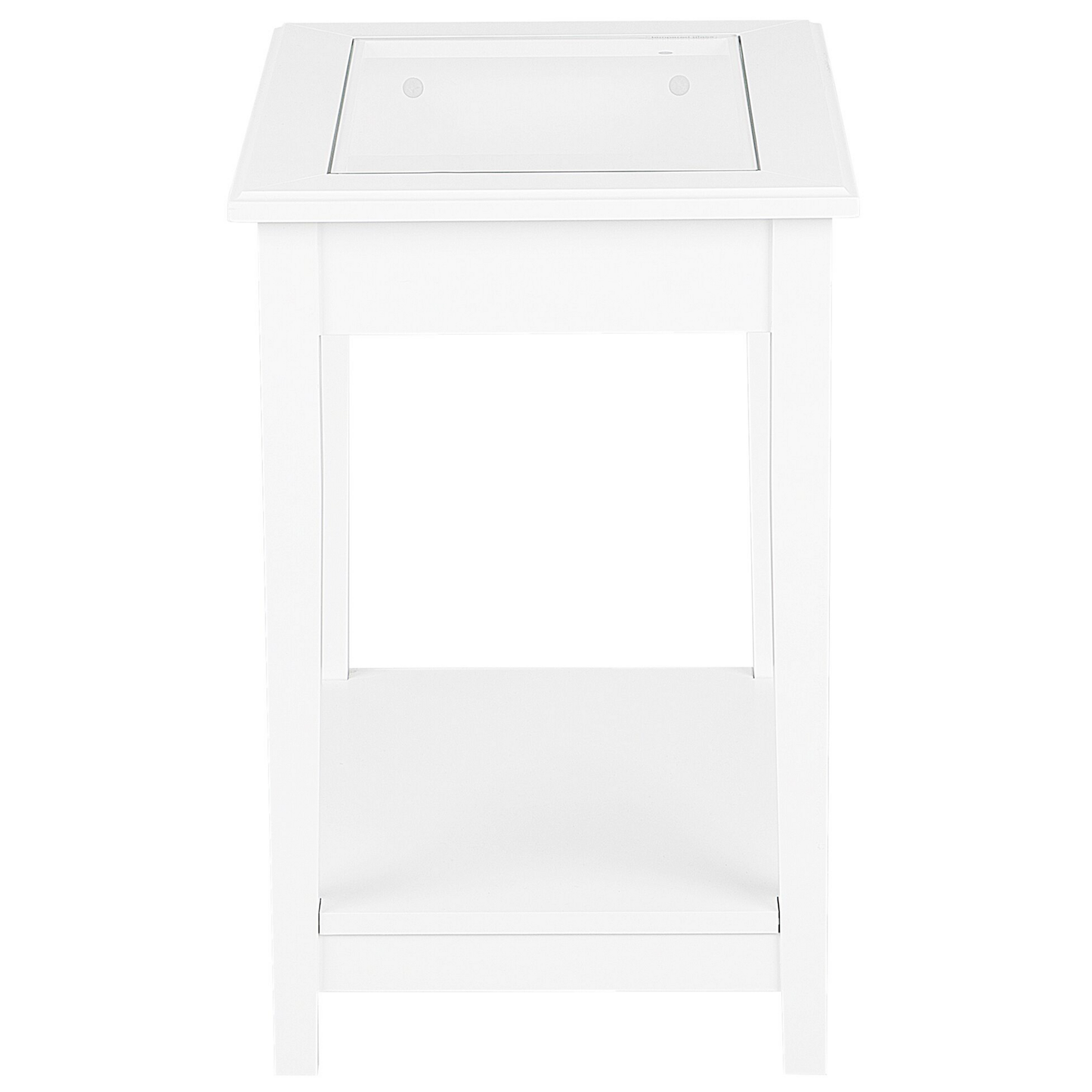 Beistelltisch Glas weiss rechteckig 40 x 57 cm ATTU