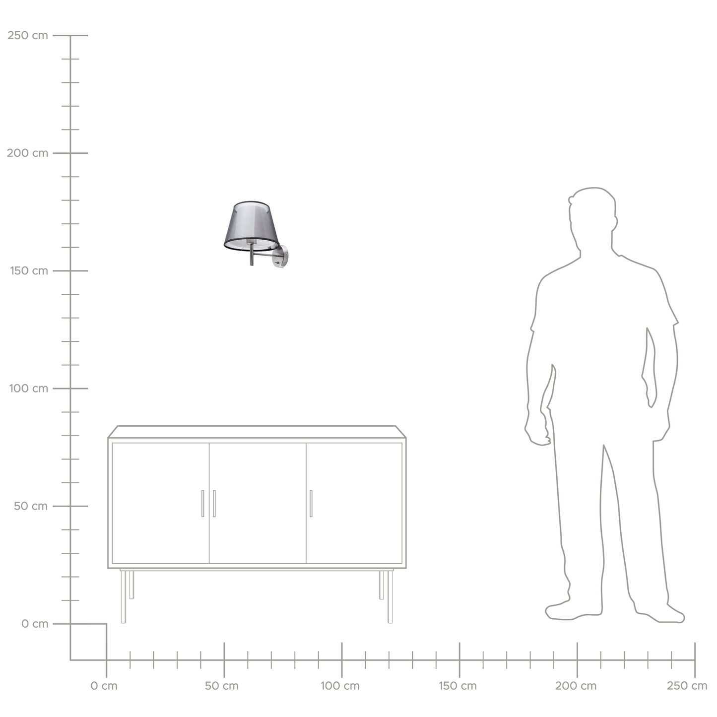 Wandlampe Deckenlampe COLUMBIA Metall Silber