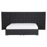 Bett mit Schubladen Stoff MILLAU 160 x 200 cm Dunkelgrau
