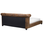 Polsterbett Lederoptik braun Lattenrost 180 x 200 cm CAVAILLON