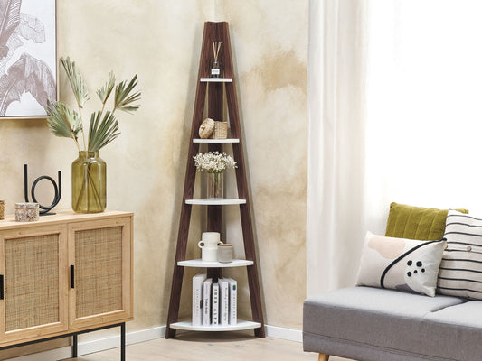 Bücherregal mit 4 Fächern MOBILE SOLO 175 cm Braun / Weiss
