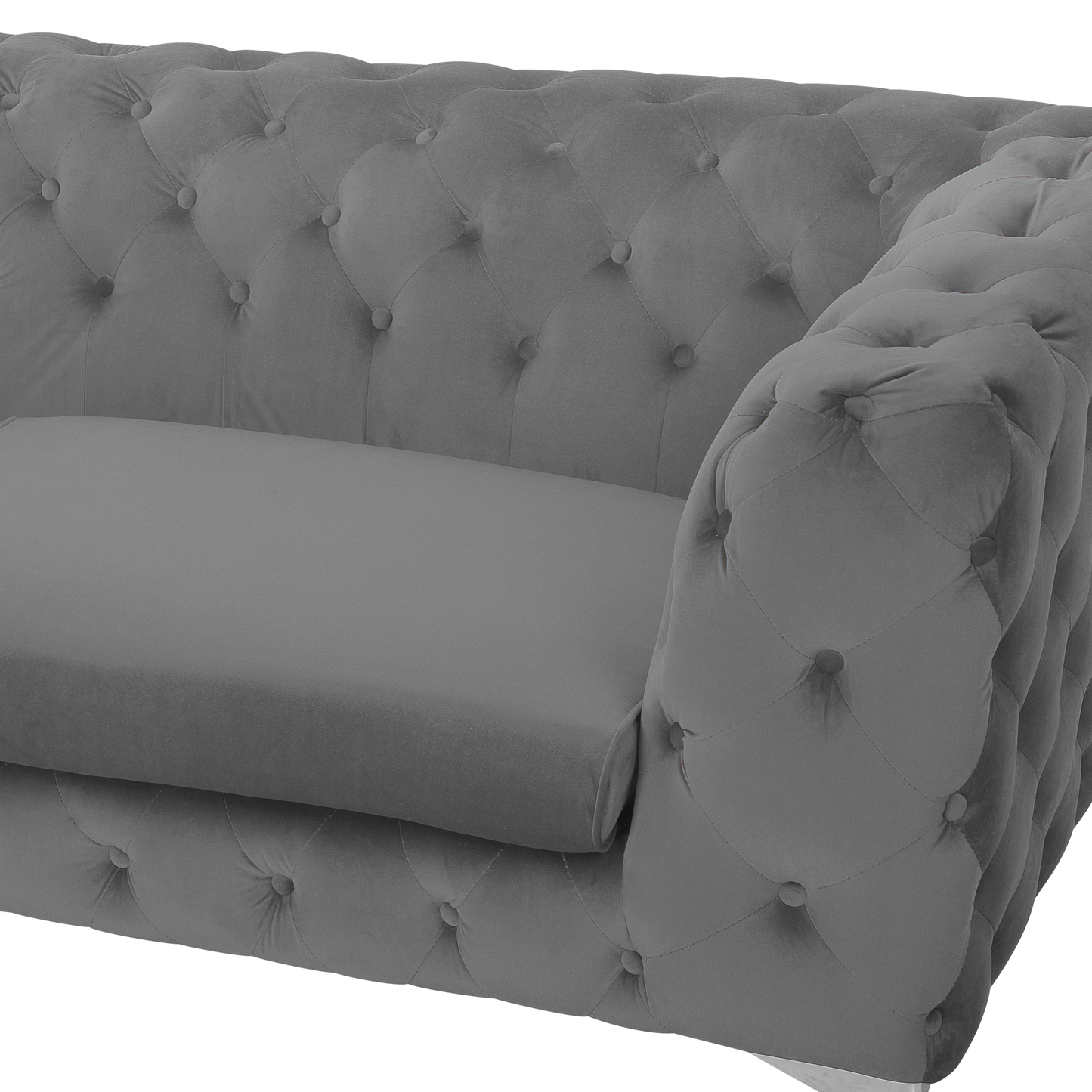 3-Sitzer Sofa Samtstoff grau SOTRA
