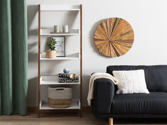 Bücherregal mit 5 Fächern MOBILE TRIO 164 cm Braun / Weiss
