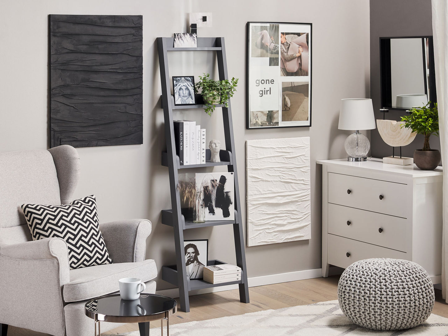 Bücherregal mit 4 Fächern MOBILE DUO 166 cm Grau