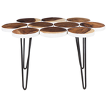 Beistelltisch Holz weiss 10 kleine Kreise TIJUANA