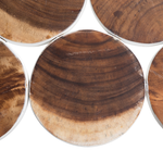 Beistelltisch Holz weiss 10 kleine Kreise TIJUANA