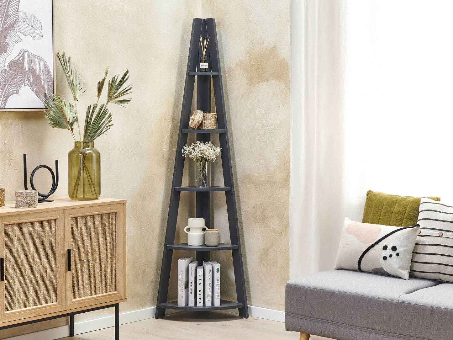 Bücherregal mit 5 Fächern MOBILE SOLO 175 cm Grau