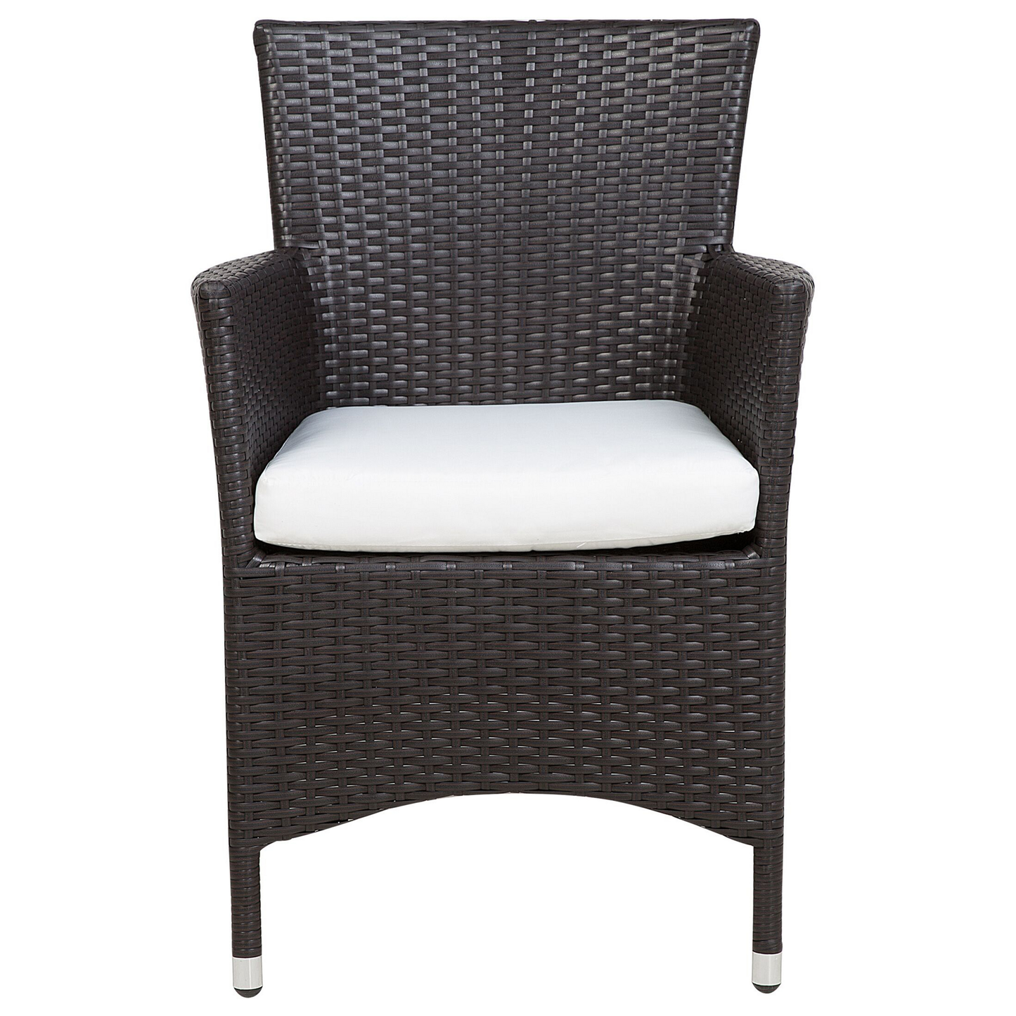 Set mit 2 Stühlen und Sitzkissen ITALY Polyrattan Dunkelbraun