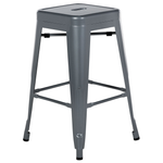 Set mit 2 Barhockern CABRILLO Metall Grau